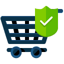 Secure Shopping Cart Flat Icon