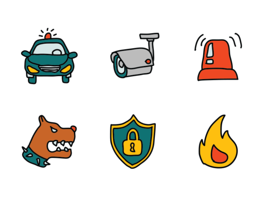 security doodle icons