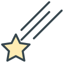 Shooting Star filled outline Icon