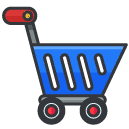 Shopping Cart filled outline Icon