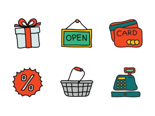 shopping doodle icons