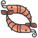 Shrimp Filled Outline Icon