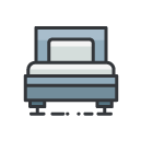 Single Bed Filled Outline Icon
