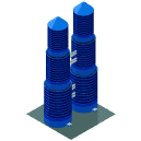 Skyscraper Building Two Towers Isometric Icon