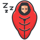 Sleeping Bag Filled Outline Icon