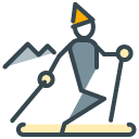 Snowboarding filled outline Icon