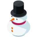 Snowman Isometric Icon