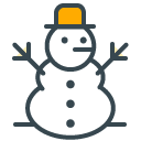 Snowman filled outline Icon