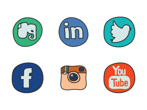 social media doodle icons
