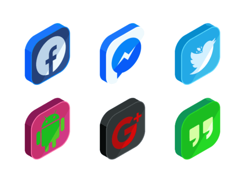 Social media Isometric Icons