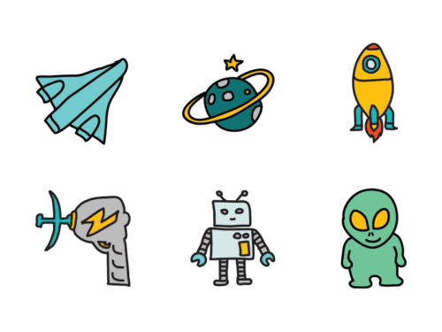 space doodle icons