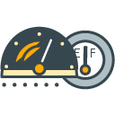 Speedometer filled outline Icon