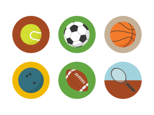 Sports flat round icons