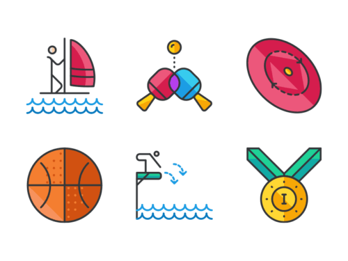 Sports filled outline icons