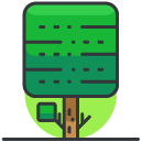 Square Tree Filled Outline Icon