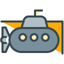 Submarine filled outline Icon