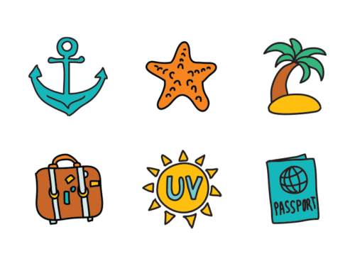 Summer doodle icons