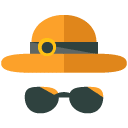 Sunglasses Hat Flat Icon