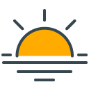 Sunset Filled Outline Icon