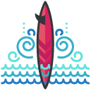 Surf Board Filled Outline Icon