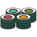 Sushi Rolls Filled Outline Icon