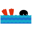 Swimming with Flippers Flat Icon