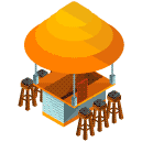 Terrace Food Stand Isometric Icon