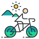 Terrain Cycling Filled Outline Icon