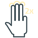 Three Finger Tap filled outline Icon