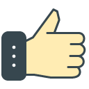 Thumbs Up filled outline Icon