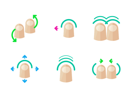 Touch gestures flat icons