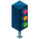 Traffic Lights Isometric Icon