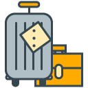 Travelling Luggage filled outline Icon
