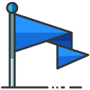 Triangle Flag Filled Outline Icon