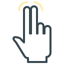 Two Finger Tap filled outline Icon