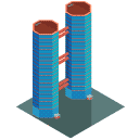 Two Tower Skyscraper Building Isometric Icon