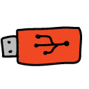 USB stick Doodle Icon