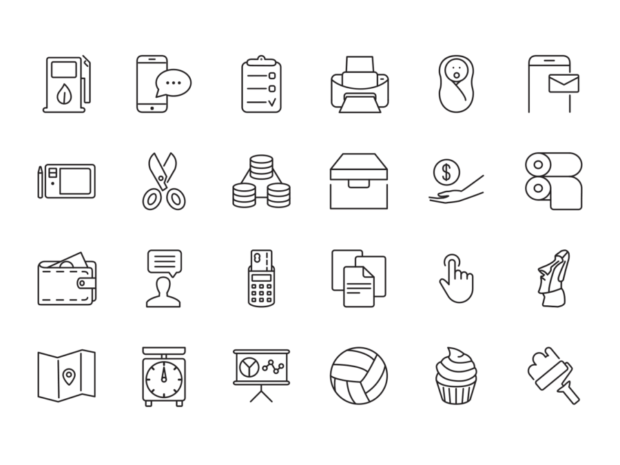 Round Icons - 45,000 Premium Icon Packed in One Bundle Flat Line Glyph