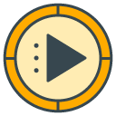 Video Player filled outline Icon