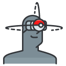 Virtual Reality Pokemon Filled Outline Icon