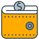 Wallet filled outline Icon
