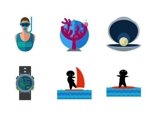 Water Sports Flat Icons