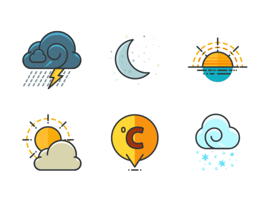 Weather filled outline icons