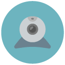 Webcam Flat Round Icon