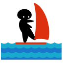 Wind Surfing Flat Icon
