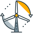 Wind Turbine filled outline Icon