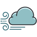Windy Clouds Filled Outline Icon