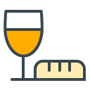 Wine Bread filled outline Icon