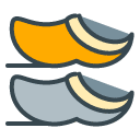 Wooden Shoes filled outline Icon
