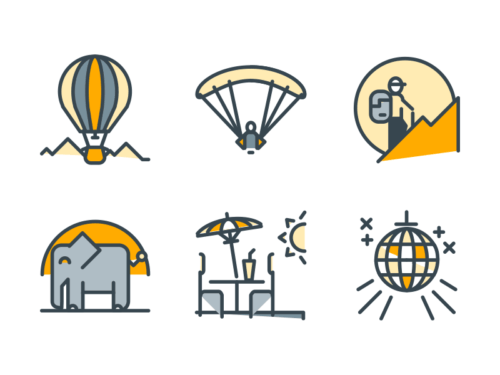 abroad filled outline icons